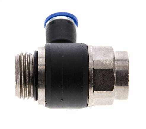 Coude de sortie de compteur pour silencieux 8 mm - G1/2'' laiton/PA 66 Vis fendue