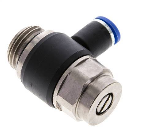 Coude de sortie de compteur pour silencieux 8 mm - G1/2'' laiton/PA 66 Vis fendue