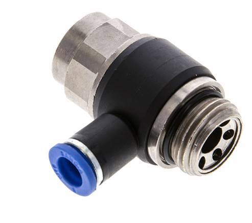 Coude de sortie de compteur pour silencieux 8 mm - G1/2'' laiton/PA 66 Vis fendue