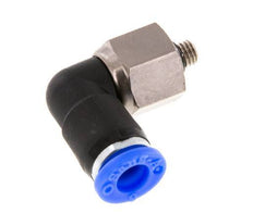 raccord tournant coude 6mm & M5 Filets mâles à enfoncer Laiton nickele/PBT NBR Rotatif