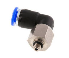 raccord tournant coude 6mm & M5 Filets mâles à enfoncer Laiton nickele/PBT NBR Rotatif