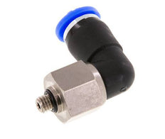 raccord tournant coude 6mm & M5 Filets mâles à enfoncer Laiton nickele/PBT NBR Rotatif