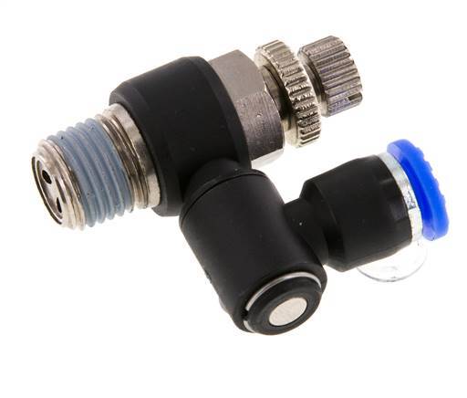 Flow Control Silencer Meter-Out Rotatable 6 mm - R1/4'' Brass/PA 66