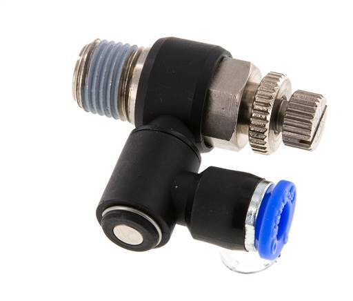 Flow Control Silencer Meter-Out Rotatable 6 mm - R1/4'' Brass/PA 66