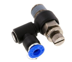 Silencieux de contrôle d'écoulement Sortie de compteur rotative 6 mm - R1/4'' Laiton/PA 66