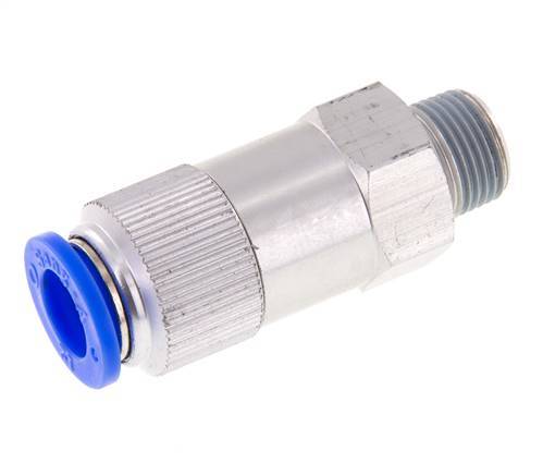 Clapet anti-retour à poussoir 12mm & R3/8'' mâle en aluminium, filetage 0.2-10bar (3-145psi) - tuyau flexible