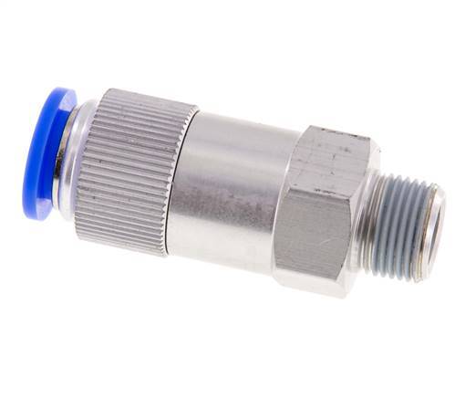 Clapet anti-retour à poussoir 12mm & R3/8'' mâle en aluminium, filetage 0.2-10bar (3-145psi) - tuyau flexible