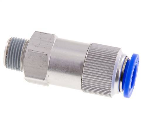 Clapet anti-retour à poussoir 12mm & R3/8'' mâle en aluminium, filetage 0.2-10bar (3-145psi) - tuyau flexible