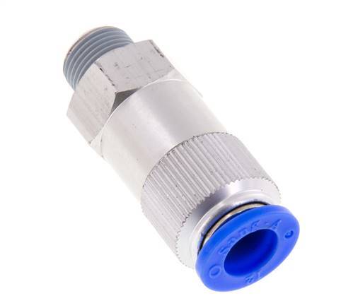 Clapet anti-retour à poussoir 12mm & R3/8'' mâle en aluminium, filetage 0.2-10bar (3-145psi) - tuyau flexible