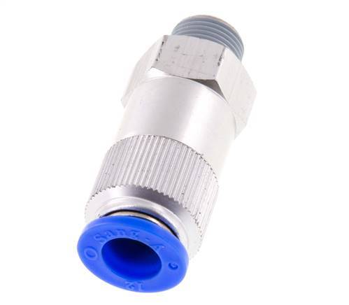 Clapet anti-retour à poussoir 12mm & R3/8'' mâle en aluminium, filetage 0.2-10bar (3-145psi) - tuyau flexible
