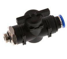 vanne à boule droite à 2 voies 10 mm - G1/4'' plastique/laiton