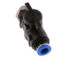 vanne à boule droite à 2 voies 10 mm - G1/4'' plastique/laiton