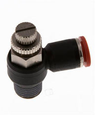 Coude d'entrée du silencieux de contrôle de débit 8 mm - R1/4'' laiton/PA 66