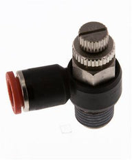 Coude d'entrée du silencieux de contrôle de débit 8 mm - R1/4'' laiton/PA 66