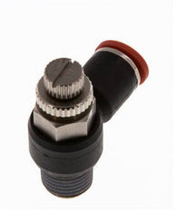 Coude d'entrée du silencieux de contrôle de débit 8 mm - R1/4'' laiton/PA 66