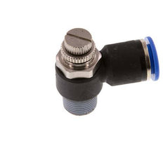 Coude de sortie de compteur du silencieux Flow Control 12 mm - R3/8'' laiton/PA 66