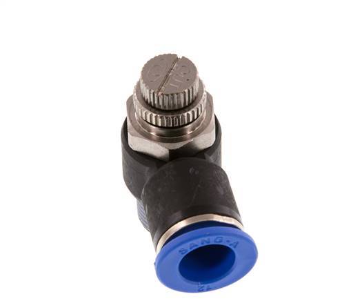Coude de sortie de compteur du silencieux Flow Control 12 mm - R3/8'' laiton/PA 66