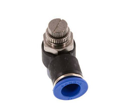 Coude de sortie de compteur du silencieux Flow Control 12 mm - R3/8'' laiton/PA 66