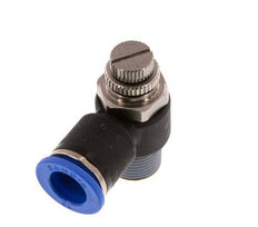Coude de sortie de compteur du silencieux Flow Control 12 mm - R3/8'' laiton/PA 66