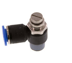 Coude de sortie de compteur du silencieux Flow Control 12 mm - R3/8'' laiton/PA 66