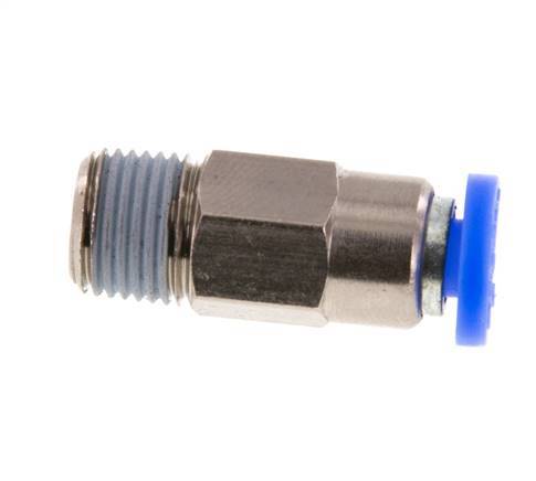 Raccord à Enfoncer 4mm et R1/8'' Mâle Autobloquant en Laiton/PBT 0-10bar (0-145psi) [2 pièces].