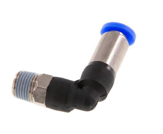 Raccord à Enfoncer 4mm & R1/8'' Mâle Coude Autobloquant en Laiton/PBT 0-10bar (0-145psi) [2 pièces].