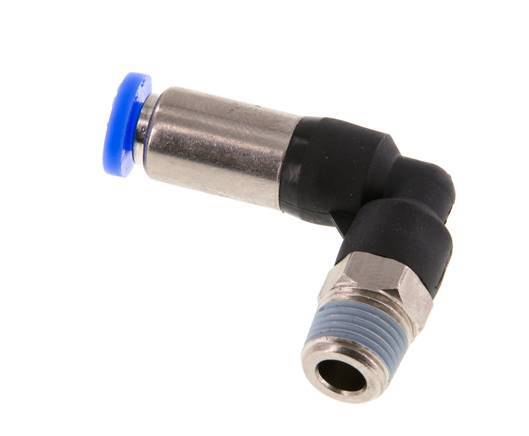 Raccord à Enfoncer 4mm & R1/8'' Mâle Coude Autobloquant en Laiton/PBT 0-10bar (0-145psi) [2 pièces].