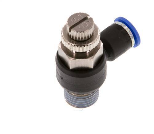 Coude de sortie du compteur du silencieux Flow Control 6 mm - R1/4'' Brass/PA 66