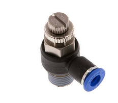 Coude de sortie du compteur du silencieux Flow Control 6 mm - R1/4'' Brass/PA 66