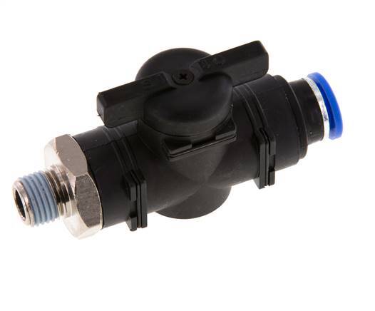 vanne à boule droite à 2 voies 10 mm - R1/4'' Plastique/laiton