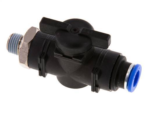 vanne à boule droite à 2 voies 10 mm - R1/4'' Plastique/laiton