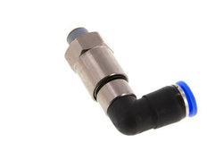 coude 8mm & R1/8'' Raccord rapide tournant Filets mâles à enfoncer Laiton nickele/PBT NBR Rotatif