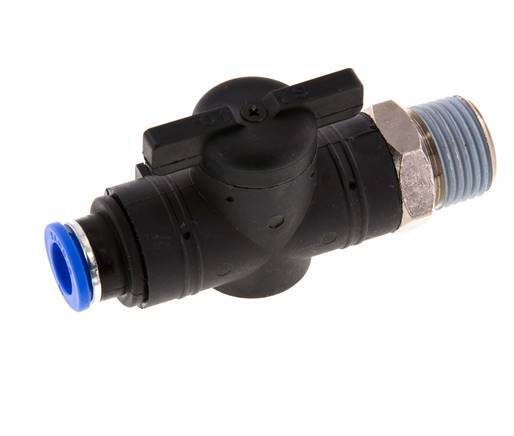 vanne à boule droite à 2 voies 10 mm - R1/2'' plastique/laiton