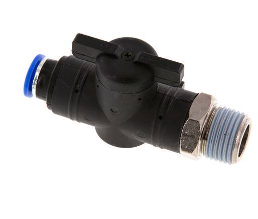 vanne à boule droite à 2 voies 10 mm - R1/2'' plastique/laiton
