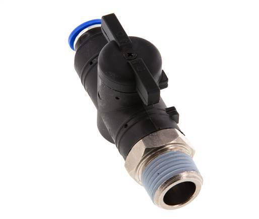 vanne à boule droite à 2 voies 10 mm - R1/2'' plastique/laiton