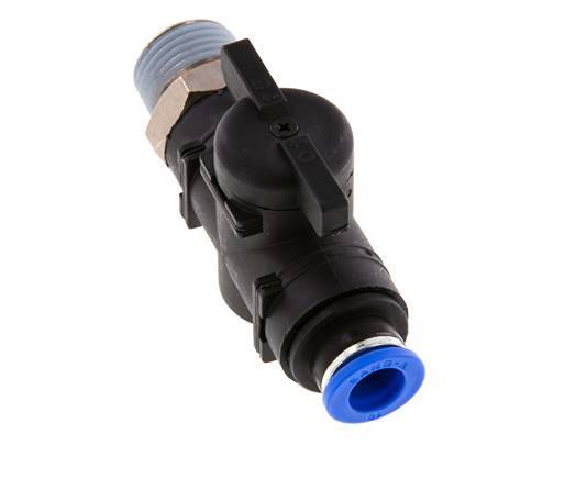 vanne à boule droite à 2 voies 10 mm - R1/2'' plastique/laiton