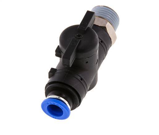 vanne à boule droite à 2 voies 10 mm - R1/2'' plastique/laiton