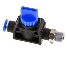 vanne manuelle d'arrêt à 3/2 voies 6 mm - R1/8'' plastique/laiton Ventilation côté tube