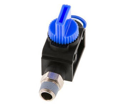 vanne manuelle d'arrêt à 3/2 voies 6 mm - R1/8'' plastique/laiton Ventilation côté tube