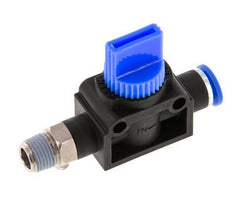 vanne manuelle d'arrêt à 3/2 voies 6 mm - R1/8'' plastique/laiton Ventilation côté tube