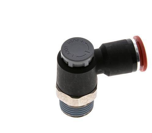 Vanne de régulation de débit Coude d'entrée 12 mm - R1/2'' Laiton/ Contre-écrou PA 66