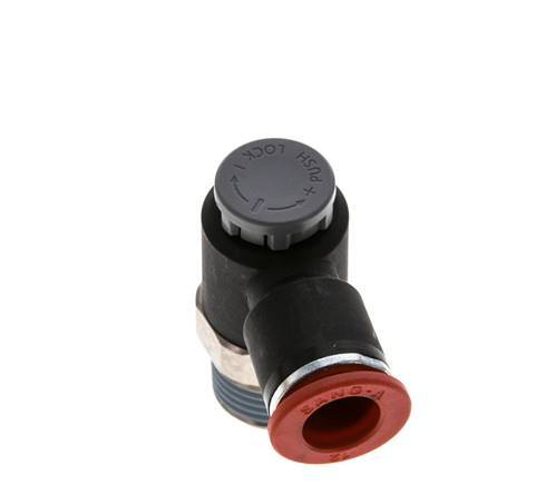 Vanne de régulation de débit Coude d'entrée 12 mm - R1/2'' Laiton/ Contre-écrou PA 66