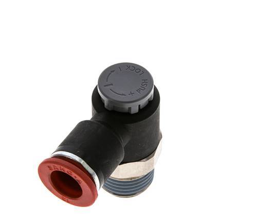 Vanne de régulation de débit Coude d'entrée 12 mm - R1/2'' Laiton/ Contre-écrou PA 66