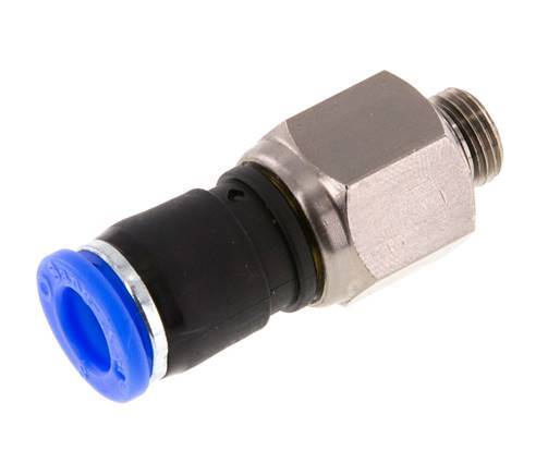 8mm & G1/8'' Joint Tournant Filetages mâles Push-In Laiton Nickele/PBT NBR Rotatif