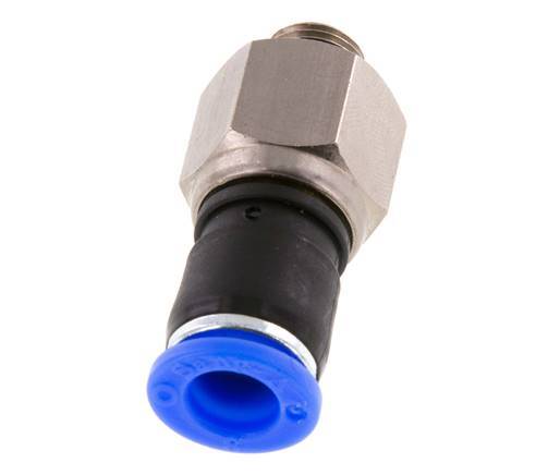 8mm & G1/8'' Joint Tournant Filetages mâles Push-In Laiton Nickele/PBT NBR Rotatif
