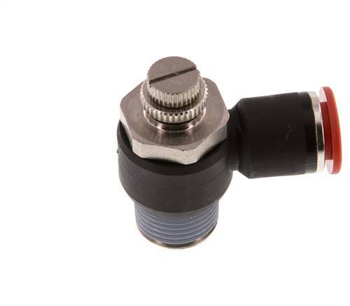 Flow Control Silencer Meter-In Elbow 12 mm - R1/2'' Brass/PA 66