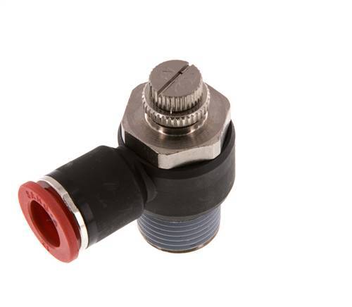 Coude d'entrée du silencieux Flow Control 12 mm - R1/2'' Brass/PA 66