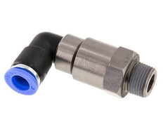 coude 10mm & R3/8'' Joint rapide pivotant Filets mâles Push-In Laiton nickele/PBT NBR Rotatif