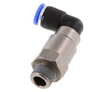 coude 10mm & R3/8'' Joint rapide pivotant Filets mâles Push-In Laiton nickele/PBT NBR Rotatif