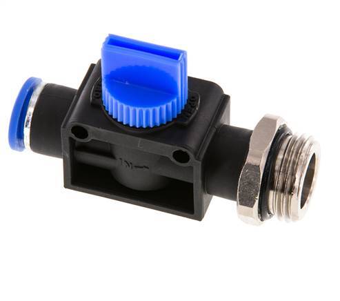 vanne manuelle d'arrêt à 3/2 voies 10 mm - R3/8'' plastique/laiton Filetage côté ventilation